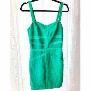 Mini Bright-Green Bodycon Bandage Dress | SMALL